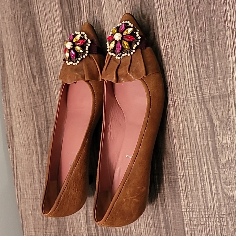 miu miu brown leather kitten heel